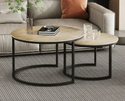 Salontafel set CELIA verouderd zilver