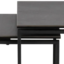 Salontafel Set van 3 MARCO Keramiek Zwart/Mt Zwart