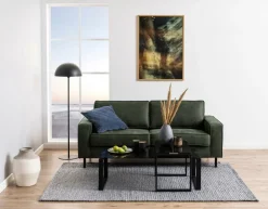 Salontafel Set van 2 MARCO Glas Smoke/Metal Black