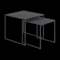 Salontafel Set van 2 RADDEL Mel. Marble/Metal Black