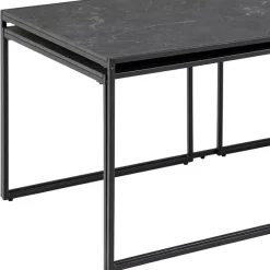 Salontafel Set van 3 RADDEL Mel. Marble/Metal Black