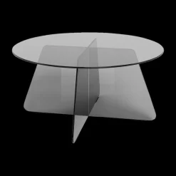 Salontafel SKOGA Ø80 Glass Smoked