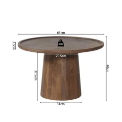 Salontafel TIAGO Ø65 Mango Lichtbruin