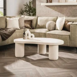 Salontafel TIANA Kiezelvorm Microcement B110