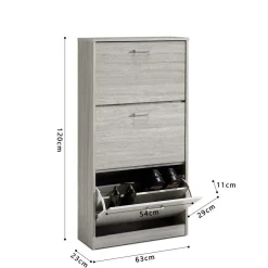 Schoenenkast MAUI 3L Grijze Eik