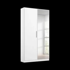 Schoenenkast WILHELM Alpinewit/Spiegeldeur B91