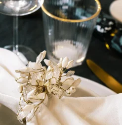 Servetring PALRA Kralen Wit