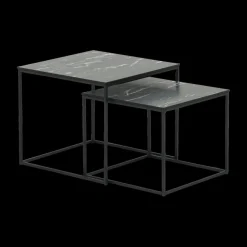 Set van 2 bijzettafels MIC Marble Noir