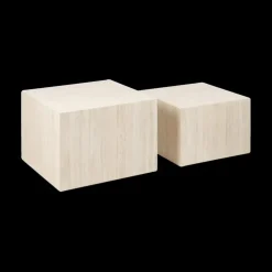 Set van 2 salontafels LIVA Travertijnlook