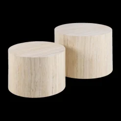 Set van 2 salontafels LIVA Travertijnlook