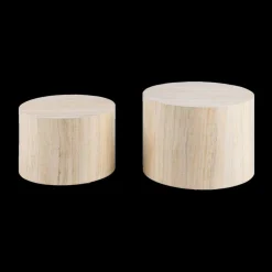 Set van 2 salontafels LIVA Travertijnlook