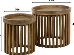 Set van 2 salontafels NOEMI Massief mango