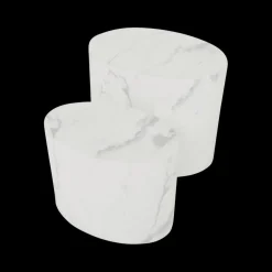 Set van 2 Salontafels RIKA Wit Carrara Marmer