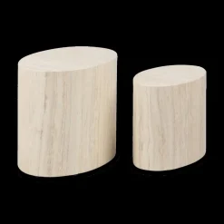 Set van 2 salontafels RIKA Travertijnlook