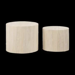 Set van 2 salontafels RIKA Travertijnlook