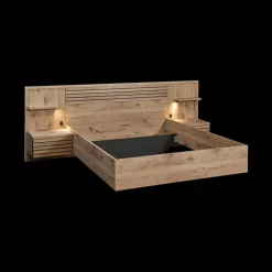 Slaapkamer ILJA: Kleerkast B245 + Bed 140x200/2 Nachttafels + Commode B111