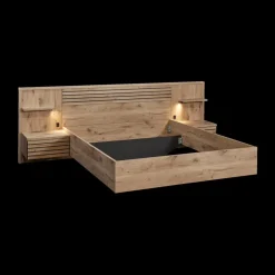 Slaapkamer ILJA: Kleerkast B280 + Bed 180x200/2 Nachttafels + Commode B111