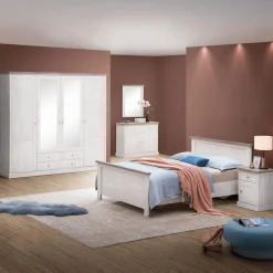 Slaapkamer JASNA: Kleerkast Draaideuren B225 + Bed 140x200 + 2x Nachttafel