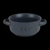 Soepkom Tekst 'Soup' Dark Grey 47cl
