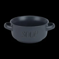 Soepkom Tekst 'Soup' Dark Grey 47cl