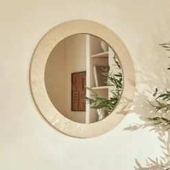 Spiegel LAGOON Ø78 Travertijnlook
