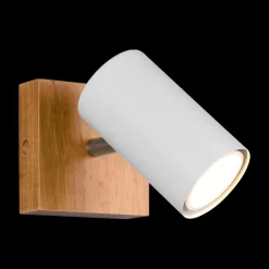 Spot MARLEY 1-Delig Hout/Metaal Wit