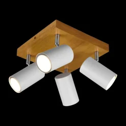 Spot MARLEY 4-Delig Hout/Metaal Wit