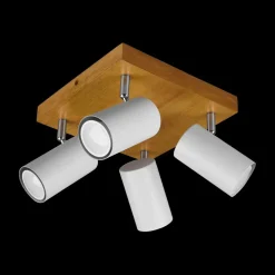 Spot MARLEY 4-Delig Hout/Metaal Wit