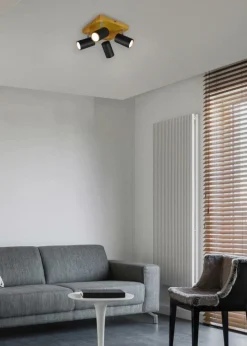 Spot MARLEY Hout/Metaal Zwart