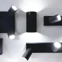 Spot SOKA 2Del. Metaal Zwart