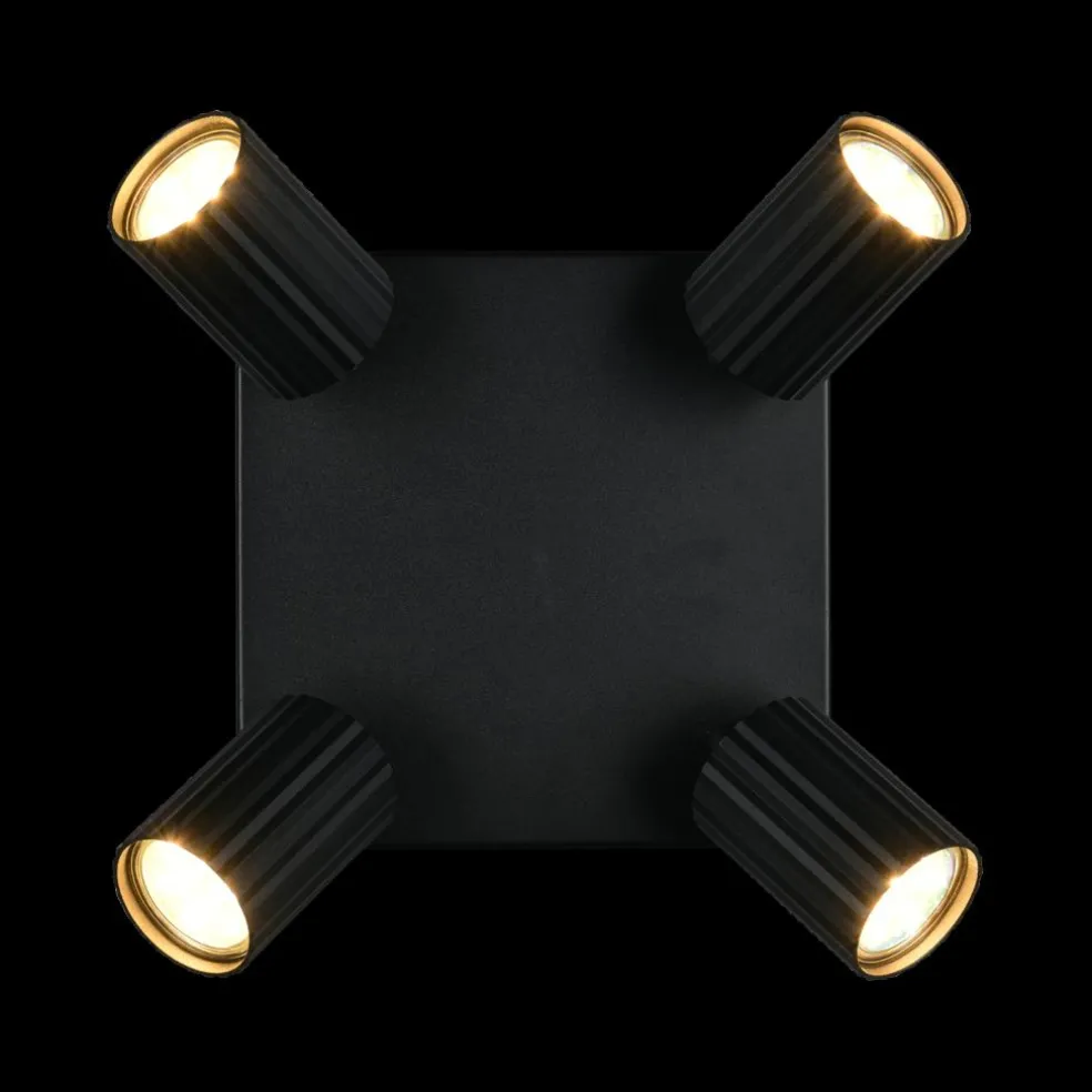 Spot SOKA 4Del. Metaal Zwart