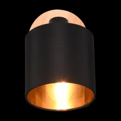 Spot TOMMY 1Del. Met./Hout Mat Zwart