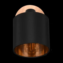 Spot TOMMY 1Del. Met./Hout Mat Zwart