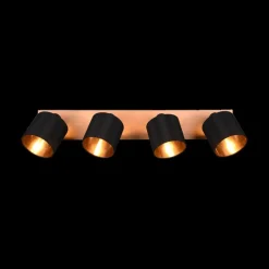 Spot TOMMY 4Del. Met./Hout Mat Zwart