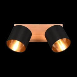 Spot TOMMY 2Del. Met./Hout Mat Zwart