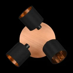 Spot TOMMY 3Del. Rnd Met./Hout Mat Zwart