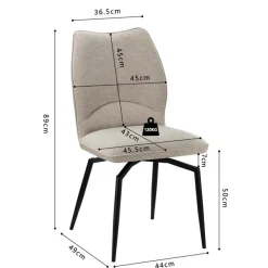 Stoel ANETA Draaibaar Ecru