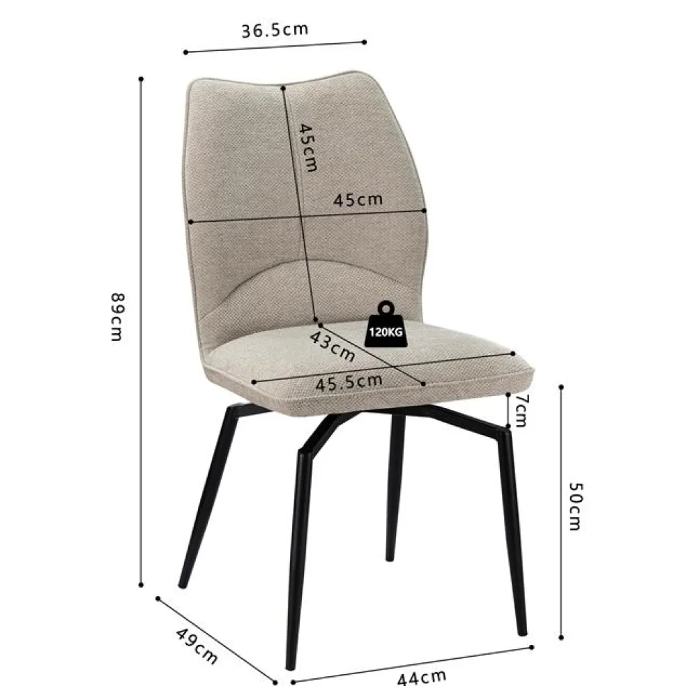 Stoel ANETA Draaibaar Ecru