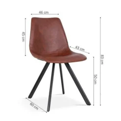 Stoel TILLY PU Donkerbruin