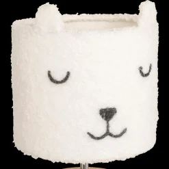 Tafellamp BEERTJE Hout/Kap Boucle Wit