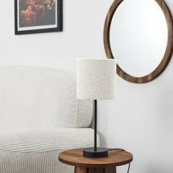 Tafellamp BOUCLIZ Hoog Zwart/Kap Beige