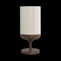 Tafellamp DANIA Donkerbruin Houtlook/Touw Crème