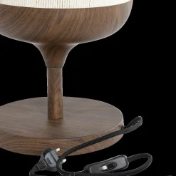 Tafellamp DANIA Donkerbruin Houtlook/Touw Crème