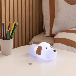 Tafellamp SCOTTI Hond Wit/Bruin