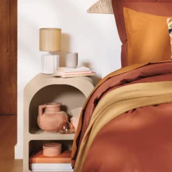 Tafellamp THYLIA Keramiek Wit m/Kap Beige