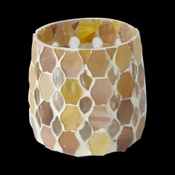 Theelichthouder ALOJE Mozaïek Geel/Oranje