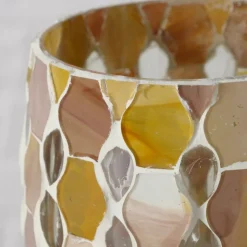 Theelichthouder ALOJE Mozaïek Geel/Oranje