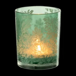 TL-Houder FLOWER Glas Mat Groen M