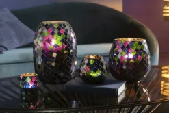 TL-Houder MOZAIK Glas Paars M