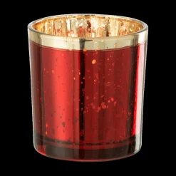 TL-Houder ROLI Glas Rood Rand Goud S